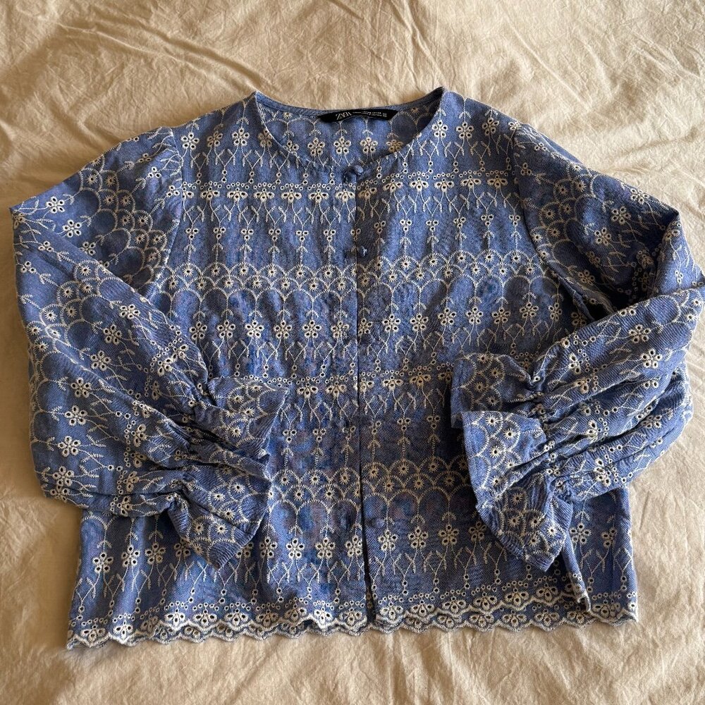 ZARA Eyelet Lace Blouse